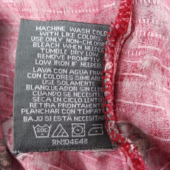 Ohio State Buckeyes Shirt Mens Large Red Short Sleeve Button Down 100% Rayon - Picture 7 of 8